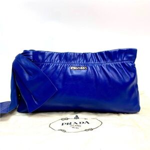 Prada Royal Blue Leather Wristlet